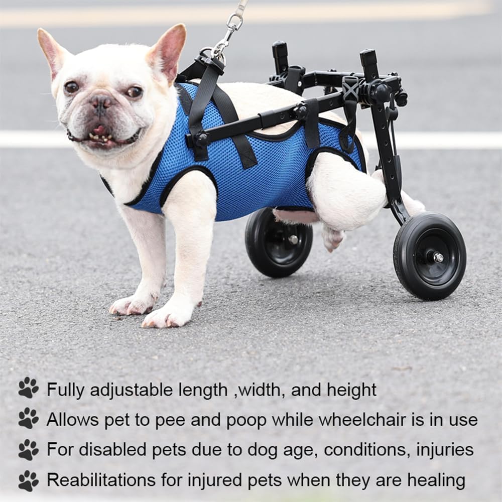 OTRUZPV Small Dog Wheelchair for Back Legs, Adjustable Dog Wheelchairs,Mobility Aids for Disabled Pets, Dog Leg Brace and Hip Support,Mobility Aids for Disabled Pets (XS)