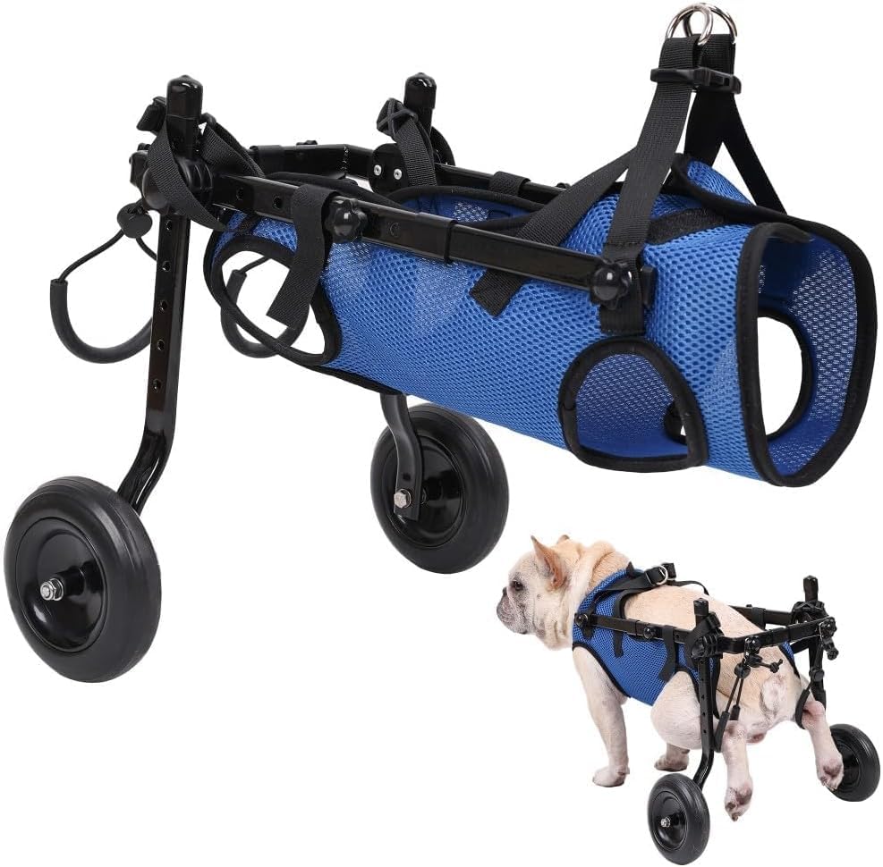 OTRUZPV Small Dog Wheelchair for Back Legs, Adjustable Dog Wheelchairs,Mobility Aids for Disabled Pets, Dog Leg Brace and Hip Support,Mobility Aids for Disabled Pets (XS)