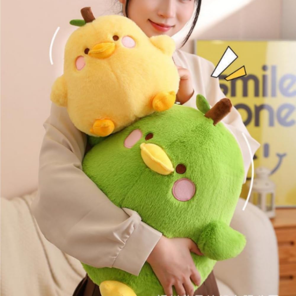 OUKEYI 8" /20cm Plush Yellow Duck Soft Stuffed Animal Toy,Cute Fruit Pear Duck Plush Pillow Duck Stuffed Animal Toy for Kids for Boys Girls Birthday Gift Party Sofa Decoration (yellow)