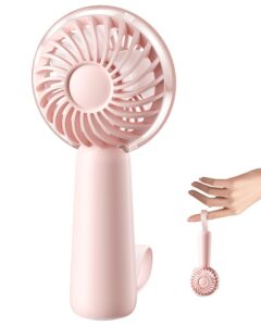 coldsky portable handheld mini fan, 3 speeds personal small fan for makeup eyelash, cute design rechargeable desk fan with non-slip base for travel, bedroom, woman, men