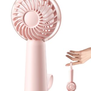 coldSky Portable Handheld Mini Fan, 3 Speeds Personal Small Fan For Makeup Eyelash, Cute Design Rechargeable Desk Fan With Non-slip Base For Travel, Bedroom, Woman, Men