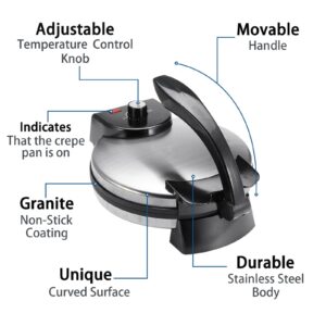 Generic Electric Tortilla Press,Multipurpose Chapati Maker Electric Automatic,Tortilladora Press Rotis Press,Taco Maker, black