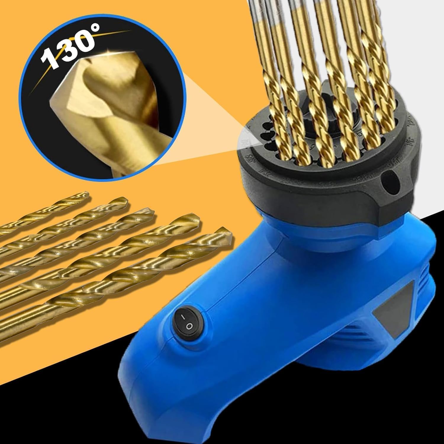 Drill Bit Sharpener,Drill Bit Sharpener For All Bits(1/8''- 15/32''), Twist Drill Bit Sharpener Grinder, Portable Home Use Drill Bit Sharpener Machine, 130° Standard Drill Bits (1PCS)