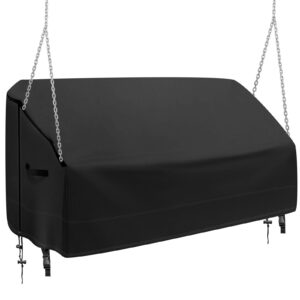 swing cover hanging porch swing cover waterproof outdoor hammock swing cover patio wooden yard swing chair cover replacement 56”lx32”wx25”h black