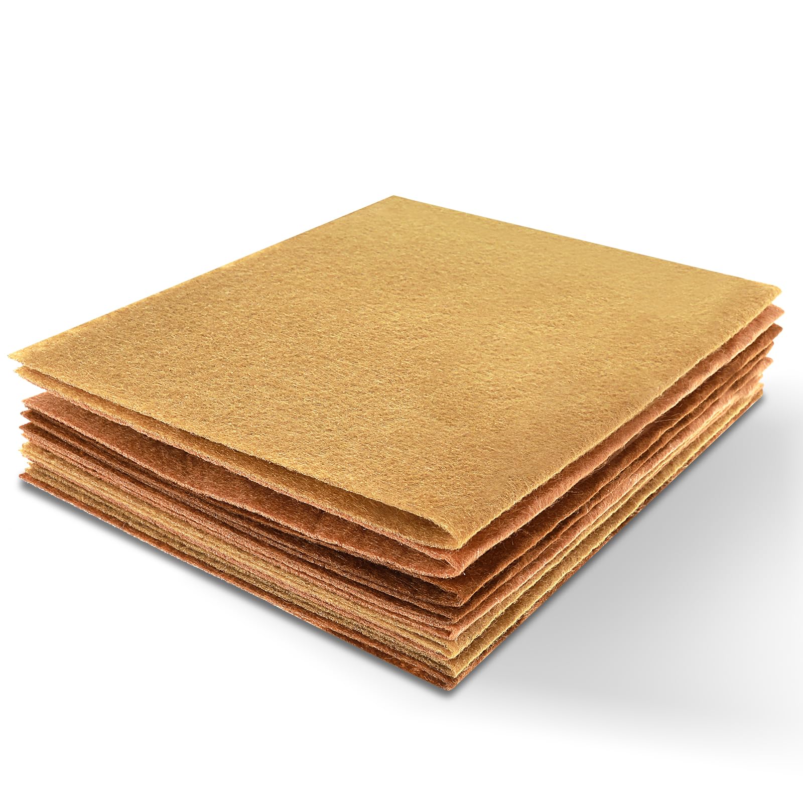 Telooco 9Pcs Brown Wool Felt Sheets 11.8x7.9In Tan Felt Sheets 1mm Felt Fabric Wool Felt Sheets DIY Patchwork Rug Arts and Crafts Fabric(3 Colors)