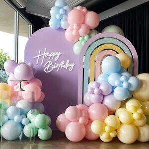 MASTRON Happy Birthday Sign for Backdrop - Felt Happy Birthday Sign for Balloon Arch Birthday Party Balloon Arch Backdrop Decorations for Birthday Party Baby Shower - White