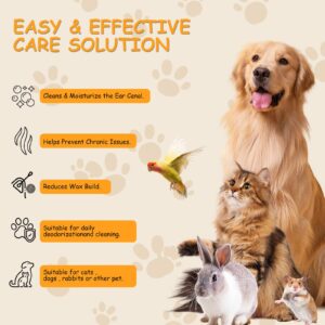 Ear Finger Wipes for Dogs & Cats, 50 Count Dog Ear Cleaner Finger Wipes, for Dirty, Waxy, Smelly Ears - Soothes & Relieves Ear Itching, All Natural Ingredients