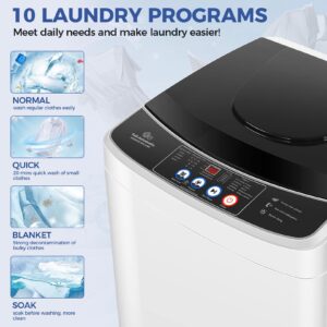 Nictemaw Portable Washing Machine 20Lbs Large Capacity 2.8 Cu.ft Laundry Machine with 10 Programs and 8 Water Levels Selections Compact Washer Machine for Apartment, Home, Dorms, Rv