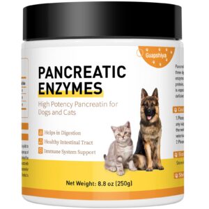 8.8 ounces pancreatic enzymes for dogs - 10x pancreatin - dog digestive enzymes powder for epi - helps restore normal weight, supports pancreatic issues and relieves digestive stress