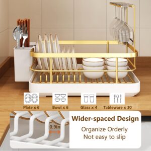 IULAVP 2024 New Dish Drying Rack：Multifunctional Kitchen Utensil Holder with a Dish Rack, a Utenslis Holder and a Wine Glass Rack, Sturdy＆Durable Dish Racks for Kitchen Counter, Kitchen Essentials