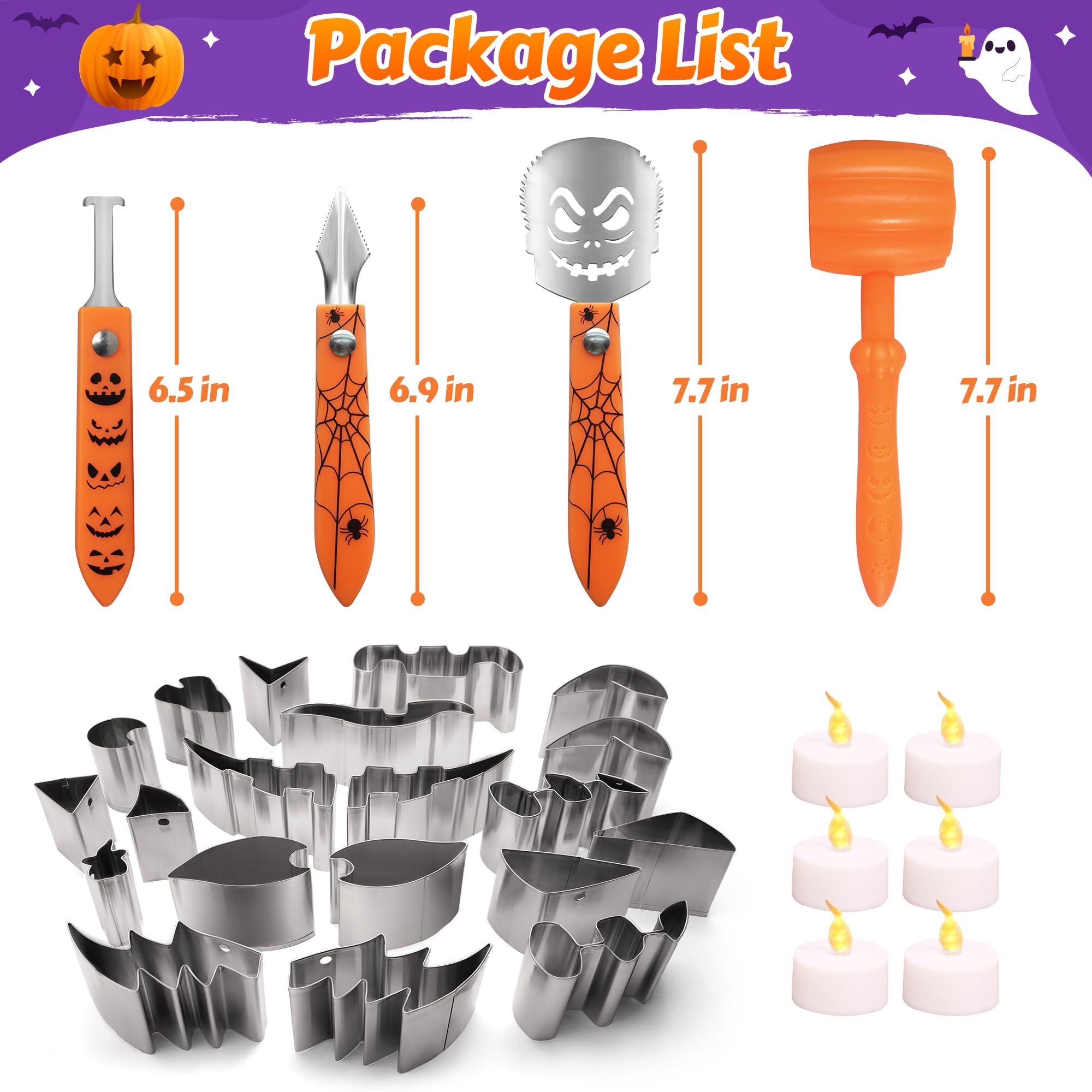 ZIZZ Pumpkin Carving Kits for Halloween: 28pcs Stainless Steel Pumpkin Carving Tools Sets for Halloween DIY Lanterns Craft Party Decoration Gifts for Teen Kids Adults & Beginner