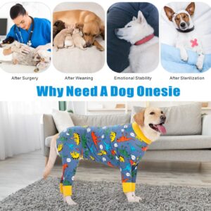 Mosucoirl Recovery Suit for Dogs After Surgery,Dog Pajamas Bodysuit Full Body Large Medium Dog Recovery Onesie Surgical Suit for Prevent Licking Cone Alternative Pet Surgical Suit Male Female