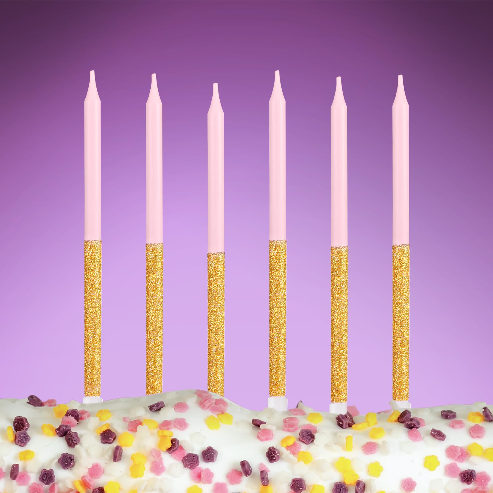 iNINGER Pink Gold Birthday Candles,Pink Glitter Number 14 Candles with Long Candles,Birthday 14th Candles,Girls 14th Birthday Cake Candles Decorations,Birthday Anniversary Wedding Party