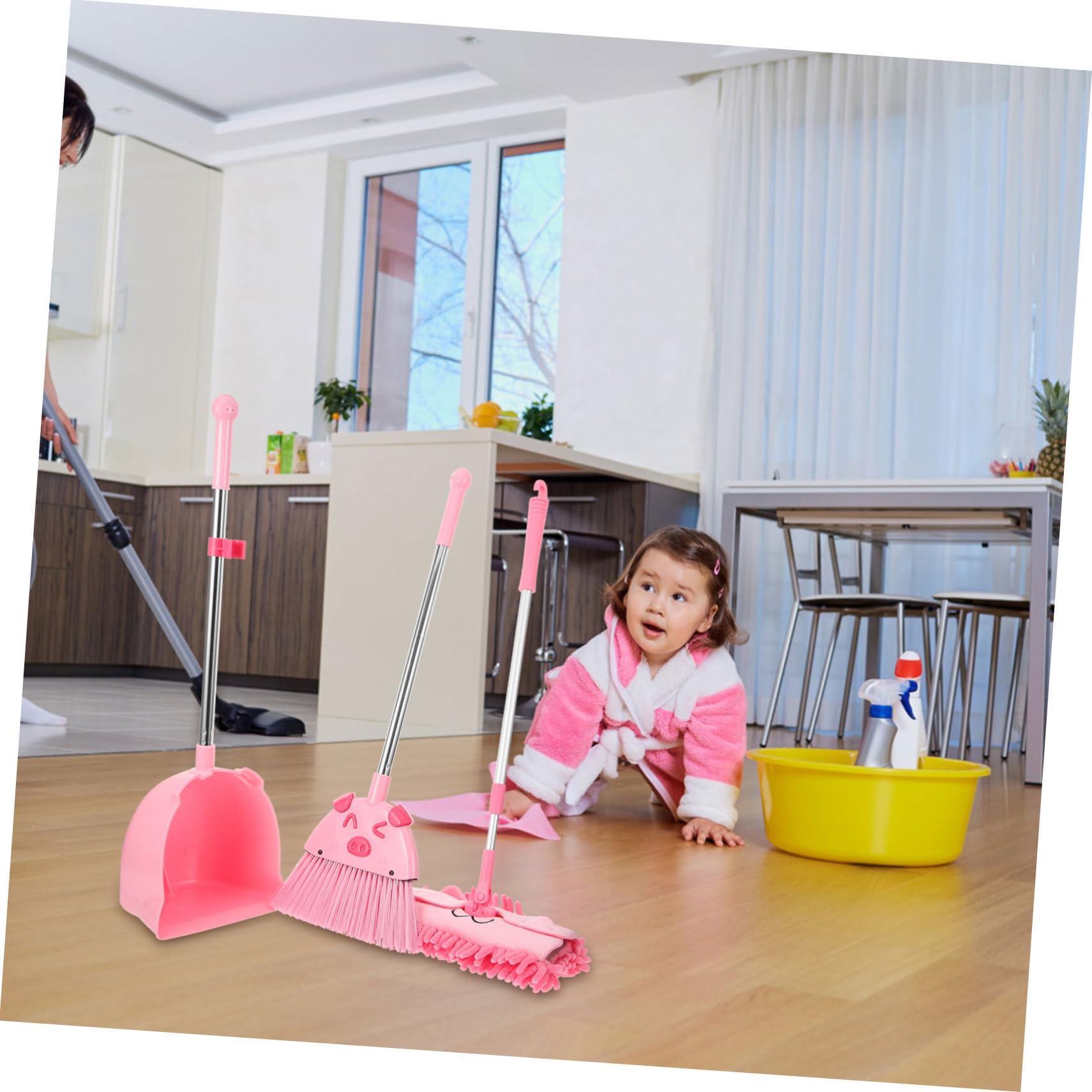 Beaupretty 1 Set Children's Broom and Dustpan Accessories Cleaning Accessories Small Broom Prop Small Dustpan Home Kid's Broom Children Dustpan Household Cleaning Tool Kid Mop