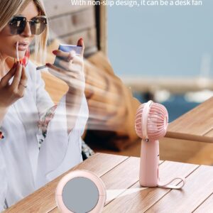 coldSky Portable Handheld Mini Fan, 3 Speeds Personal Small Fan For Makeup Eyelash, Cute Design Rechargeable Desk Fan With Non-slip Base For Travel, Bedroom, Woman, Men