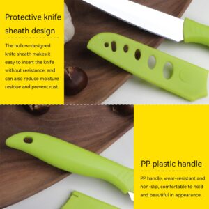 Amroicus Paring Knife 4 Inch with Knife Cover, 3Cr13 Stainless Steel Peeling Knife, Fruit and Vegetable Knife, Small Kitchen Knife with Ergonomic Handle