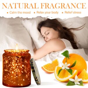 Diteryy Orange Aromatherapy Candle Soy Candles for Home Scented Essential Oil Candles Bath and Body Works Candles Long Lasting Candles Jar Candles Present for Women Spa Yoga Meditation Mothers Day