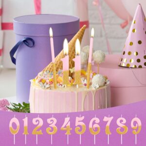 iNINGER Pink Gold Birthday Candles,Pink Glitter Number 14 Candles with Long Candles,Birthday 14th Candles,Girls 14th Birthday Cake Candles Decorations,Birthday Anniversary Wedding Party