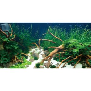 awert 30x18 inches polyester underwater grass plants aquarium background aquatic plants stone river bed and dead wood stone fish tank background