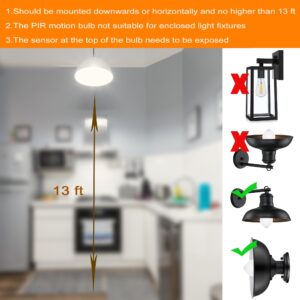 GREENIC Motion Sensor Light Bulbs Indoor, E26 A19 9w Led Outdoor Security Lights with Pir Motion Detector and Dusk to Dawn Sensor, 60 Watt Equivalent, 800lm 3000K Warm White (2 Pack)