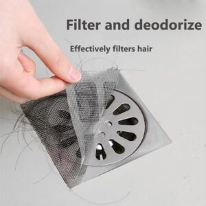 Generic 50 pcs Disposable Shower Drain Hair Catcher, Square Floor Drain Sticker, Bathroom Hair Filter Hair Blocking Net, for Shower Bathroom, Laundry, Bathtub, Kitchen, Sink (50 pcs)