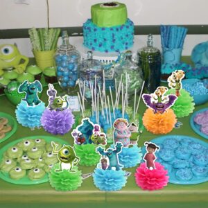 Monster Centerpieces Table Decorations, Monster Birthday Party Supplies, Monster Paper Flowers for Birthday Party Decorations