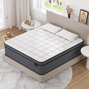 Ayeawo Full Size Mattress - 12 Inch Hybrid Mattress Full Size with Gel Memory Foam and Pocketed Springs, Pressure Relief and Upgraded Support, Medium Firm Full Mattress in a Box, Fits All Bed Frames