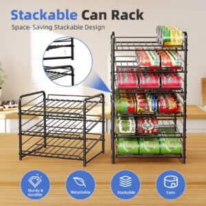 Simple Trending Can Rack Organizer, Stackable Can Storage Dispenser Holds up to 36 Cans for Kitchen Cabinet or Pantry, Black