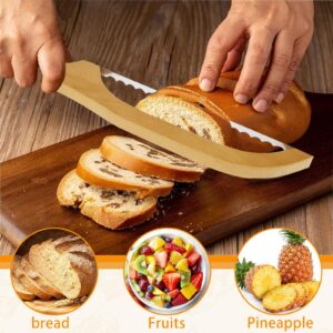 Zyuoel Wooden Bread Knife for Homemade Bread, 15.7" Bread Bowl Knife Right Handed Sourdough Bread Knife, Bread Bow Knife Bread Saw Kitchen Gift