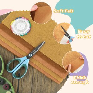 Telooco 9Pcs Brown Wool Felt Sheets 11.8x7.9In Tan Felt Sheets 1mm Felt Fabric Wool Felt Sheets DIY Patchwork Rug Arts and Crafts Fabric(3 Colors)