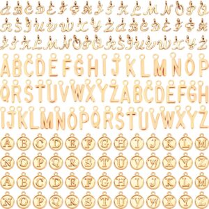 sannix letter charms, 156pcs/6 sets alphabet abc letter charms 3 styles capital a-z charms diy bracelet necklace pendants with 200pcs open jump rings for jewelry making, kc gold