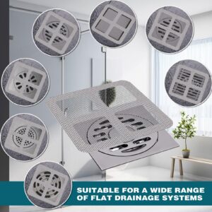 100pcs Shower Drain Hair Catcher, 4 Inch Square Bath Tub Drain Strainer, Bathtub Drain Cover for Kitchen Bathroom (Square 100Pcs)