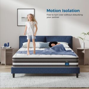 Eseren Queen Mattress, 12 inch Gel Memory Foam Hybrid Mattress, Individual Pocket Spring Queen Bed Mattress, Breathable - Medium Firm - Motion Isolation Queen Mattress, 80 x 60 x 12 Inch