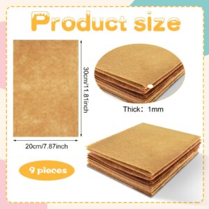 Telooco 9Pcs Brown Wool Felt Sheets 11.8x7.9In Tan Felt Sheets 1mm Felt Fabric Wool Felt Sheets DIY Patchwork Rug Arts and Crafts Fabric(3 Colors)