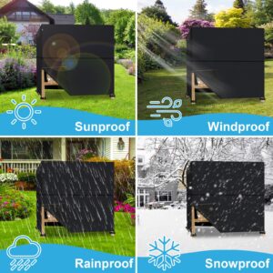 Garden Swing Cover,Patio Swing Cover for Triple Seater ,600D Oxford Waterproof UV Swing Seater Protector Cover with Zippers and Buckles，All Weather Protection,Black (Black,254*150*183cm)