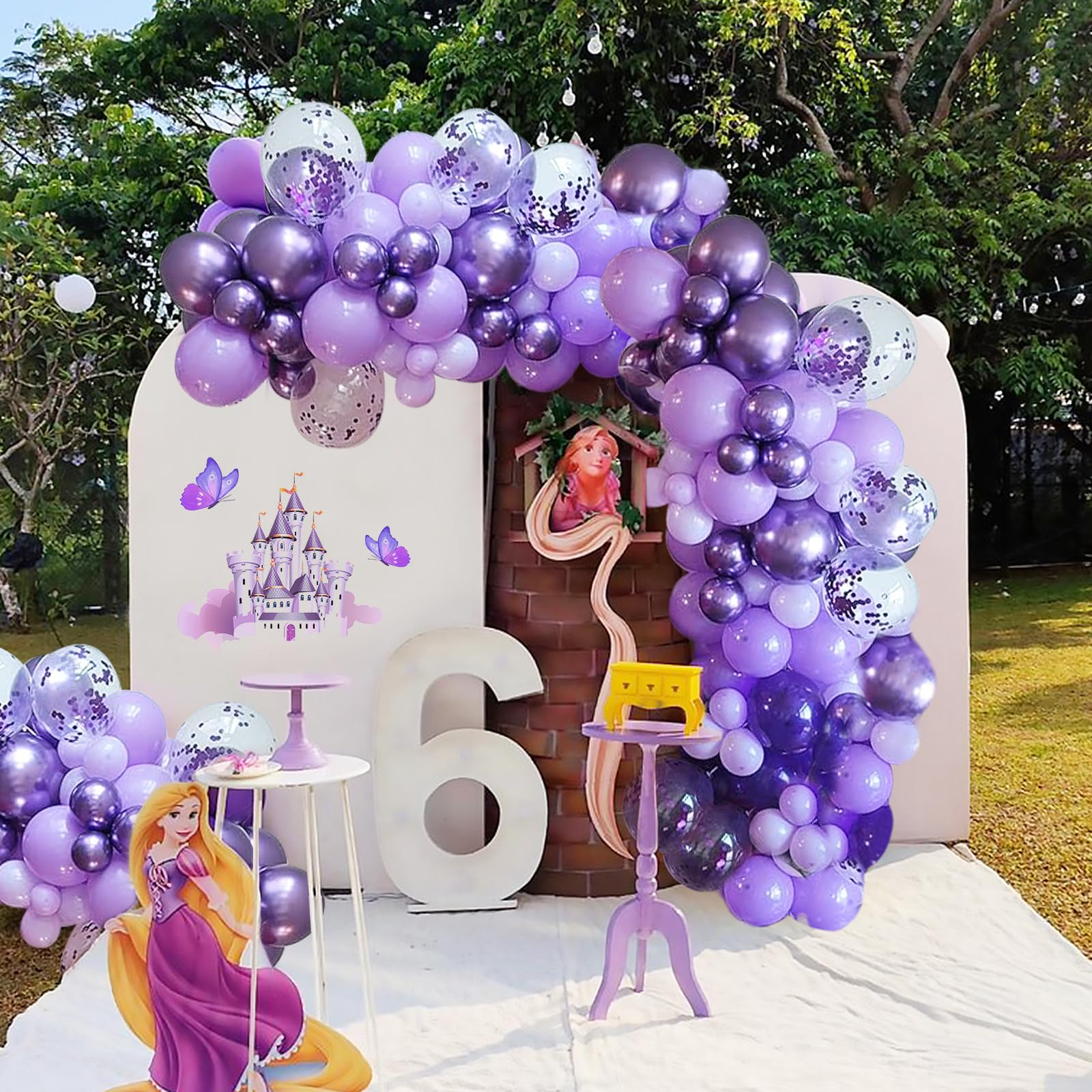 Purple Balloons Set, 60 Pieces 12 Inches Metallic Chrome Purple Balloons Lavender Lilac Balloons Dark Purple Confetti Balloons for Halloween Party Decorations Birthday Bridal Shower