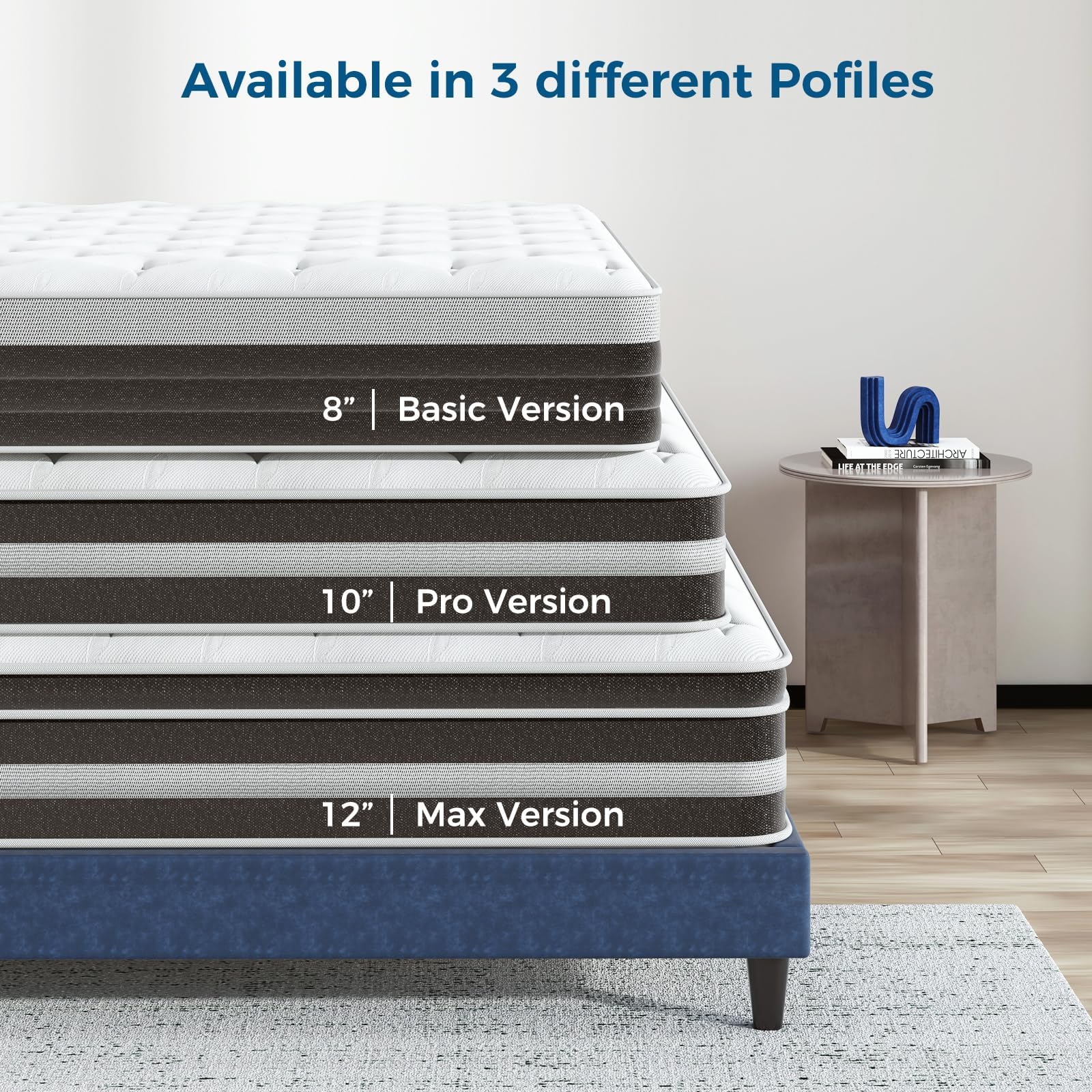 Eseren Queen Mattress, 12 inch Gel Memory Foam Hybrid Mattress, Individual Pocket Spring Queen Bed Mattress, Breathable - Medium Firm - Motion Isolation Queen Mattress, 80 x 60 x 12 Inch