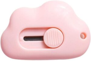 pink cloud portable box cutter,retractable art cutter utility knife,cloud shaped kawaii letter opener,school stationery cute paper cutter for packages,letters and cardboard boxes opening, accessories