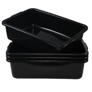 loiycg 32 liter commercial bus tub, 4 pack large plastic bus box, black