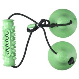 getcoupon dog toys,dog chew toy, with double suction cup,interactive puzzle toy for aggressive chewers, dental cleaning dog chew toys(green or blue)(green)