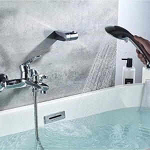 Kitchen Taps Bathtub Faucets Wall Deck Mounted Bathroom Shower Faucet Set Rainfall Bathtub Shower Mixer Bath With Shower Hand