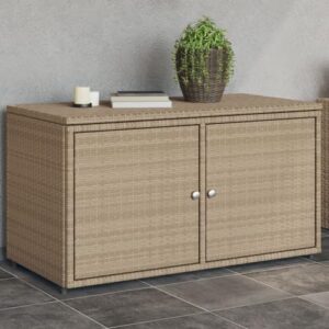 uluyyuc patio storage cabinet, storage box storage locker outdoor storage box garden box suitable for kitchen adults outside patio beige 43.3"x21.7"x23.8" poly rattan