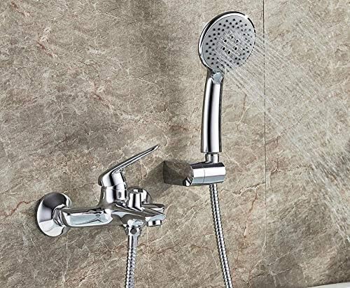 Kitchen Taps Shower Faucet Wall Mounted Antique Brass Polished Bathtub Faucet With Hand Shower Bathroom Bath Shower Faucets