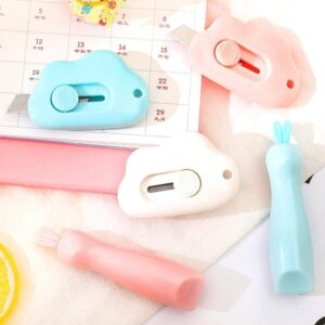 Pink Cloud Portable Box Cutter,Retractable Art Cutter Utility Knife,Cloud Shaped Kawaii Letter Opener,School Stationery Cute Paper Cutter for Packages,Letters and Cardboard Boxes Opening, Accessories