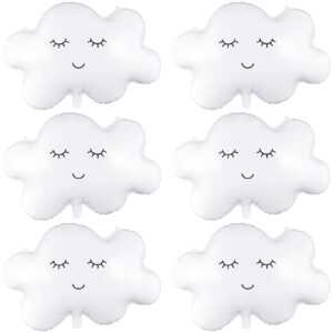 6 pieces cloud balloons,white cloud foil balloons,cloud balloons baby shower,cute cloud shaped balloons for boys girls baby shower themed party birthday party wedding decorations supplies (facecloud)