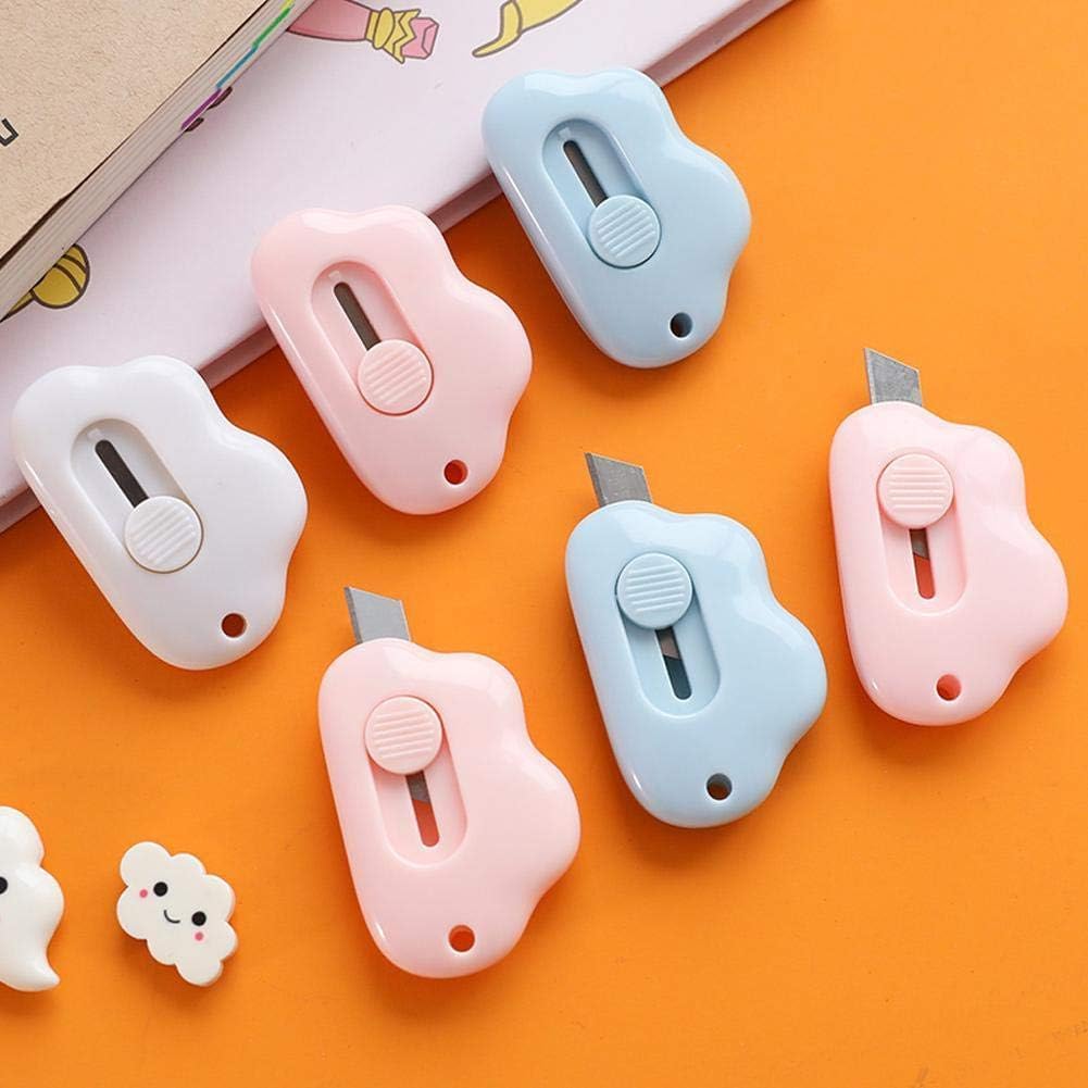 Pink Cloud Portable Box Cutter,Retractable Art Cutter Utility Knife,Cloud Shaped Kawaii Letter Opener,School Stationery Cute Paper Cutter for Packages,Letters and Cardboard Boxes Opening, Accessories