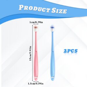 Qianyu 2 Pcs Dog Toothbrush 360 Degree Cleaning Soft Bristled Pet Brush Suitable for Small Dog and Cat Tooth Silicone Antislip Pet Cleaning Tool Dental Care Toothbrush Can Deep Clean Bad Breath