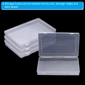 PATIKIL 9x6x1.2inch Clear Storage Box with Hinged Lid, 12Pack Plastic Stackable Rectangle Organizer Container for Beads Jewelry Small Items Art Craft Projects