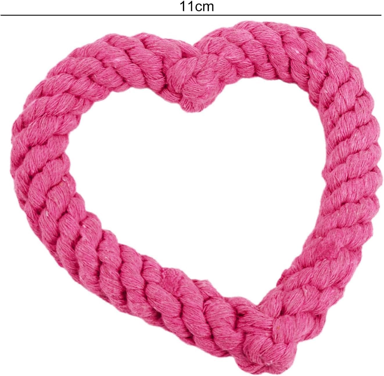 Pink Cute Dog/Cat Chew Toys, Dog Toys for Chewers, Heavy Duty Dental Dog Rope Toy for Dogs, Creative Love Heart Shaped Interactive Rope Dog Toys, Cotton Puppy Teething Chew Tug Toy Dark,Pink Dog Toys