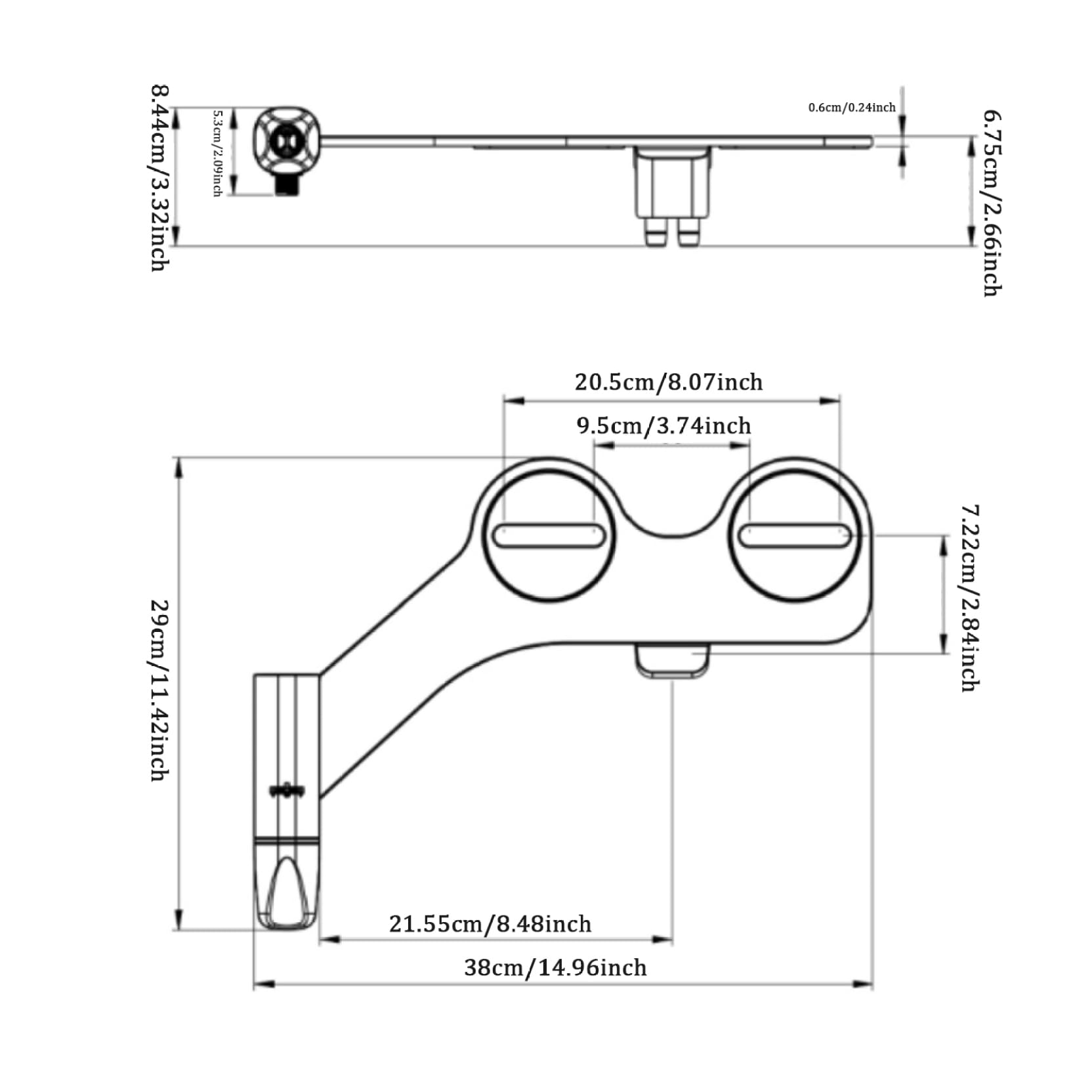 bbJJbbY Bidet Attachment for Toilet UK, Toilet Bidet Attachment, Ultra-Slim Bidet Sprayer with Dual Nozzle, Non-Electric Bidet Spray Adjustable Pressure for Feminine/Posterior Wash Home Supplies